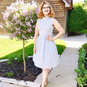 Light Blue and White Stripped Vintage Dress.